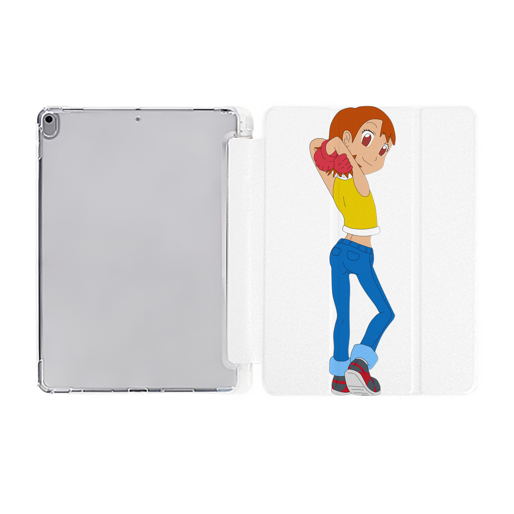 （画像用） Digimon デジタルモンスター/デジモン IPad ケース ペン収納付き 三つ折りスタンド PUレザー×シリコン 対応機種9.5/10.5/10.9インチ